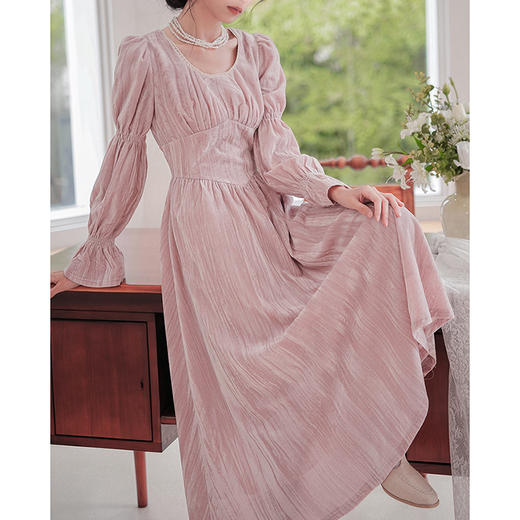 裁缝学苑AS177复古法式长袖连衣裙纸样女装赫本风丝绒裙子样板图 商品图5