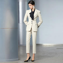 IWY/米白色西服气质商务正装女套装高端职业工作服套装CP1055
