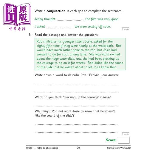 【中商原版】英国CGP KS2 English 10-Minute Weekly Workouts - Year 3 商品图3