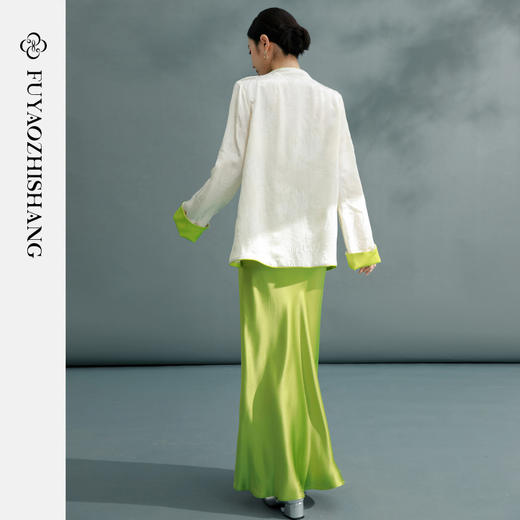 复古国风西装短外套女桑蚕丝盘扣西服高端轻奢提花上衣 商品图11