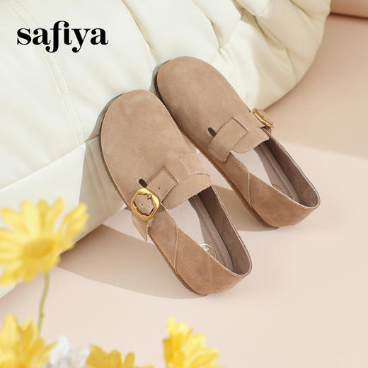 Safiya/索菲娅 2024春新款复古勃肯鞋一脚蹬两穿软底单鞋 SF41112145 商品图6