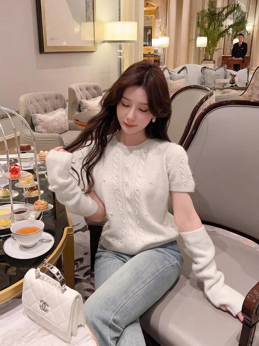 张心子【珍珠少女】少女感显白显瘦针织毛衣 U2401001 商品图4