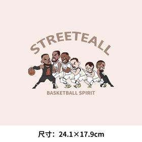 篮球图案A级过粉耐水洗胶印花贴T恤卫衣图案数码白墨热转印烫画贴
