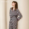 Solo seta桑蚕丝睡衣套装女长袖家居服丝绸印花棋盘格子2025 商品缩略图1