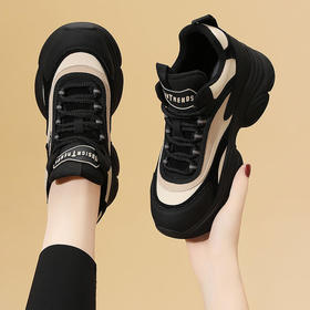 ALBB-2023冬季新款加绒运动鞋厚底内增高透气女鞋子高帮靴子