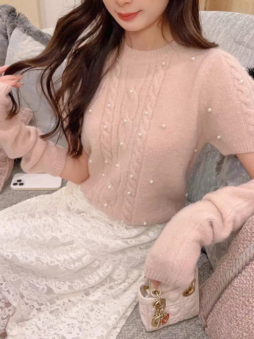 张心子【珍珠少女】少女感显白显瘦针织毛衣 U2401001 商品图5