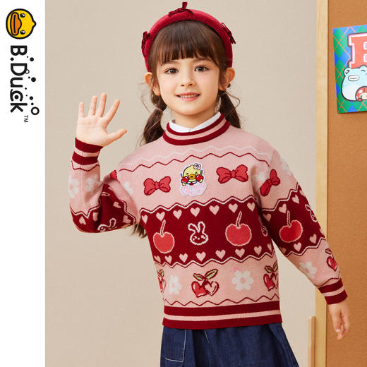 B.DUCK小黄鸭童装春秋套头针织衫毛衣105-150 FF3412010 商品图4