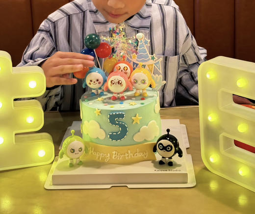 蛋仔派对男孩女孩周岁蛋糕 商品图1