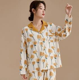 康妮雅女式长袖长裤开襟套装