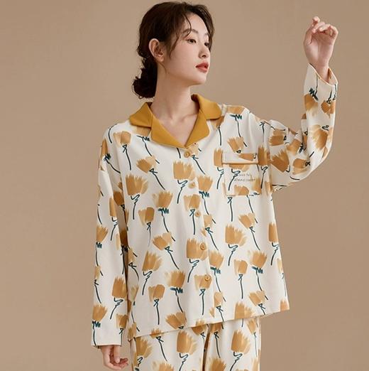 康妮雅女式长袖长裤开襟套装 商品图0