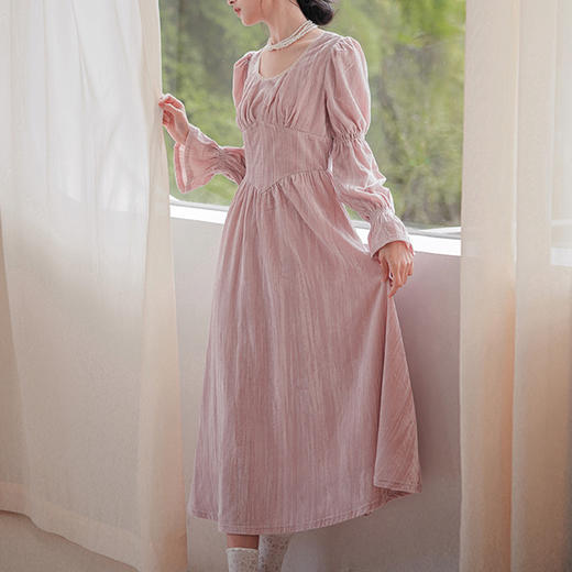 裁缝学苑AS177复古法式长袖连衣裙纸样女装赫本风丝绒裙子样板图 商品图4