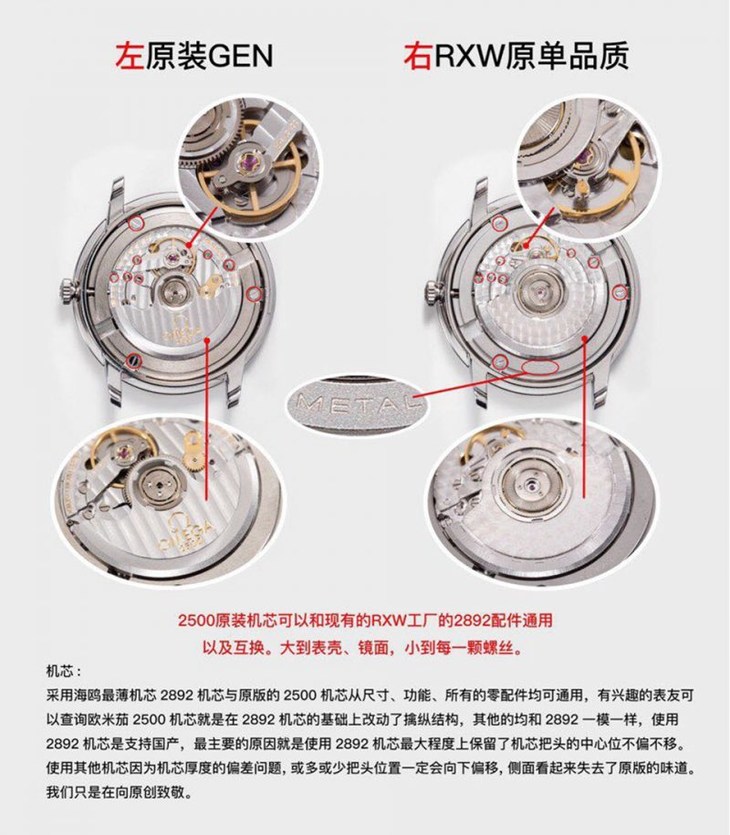 RXW欧米茄蝶飞系列424.10.40.20.02.003腕表真假对比评测