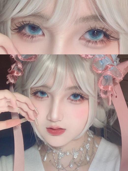 focusmoon日抛 追光猫眼 绿/ 变色龙蓝 14.5mm abu实拍 商品图6