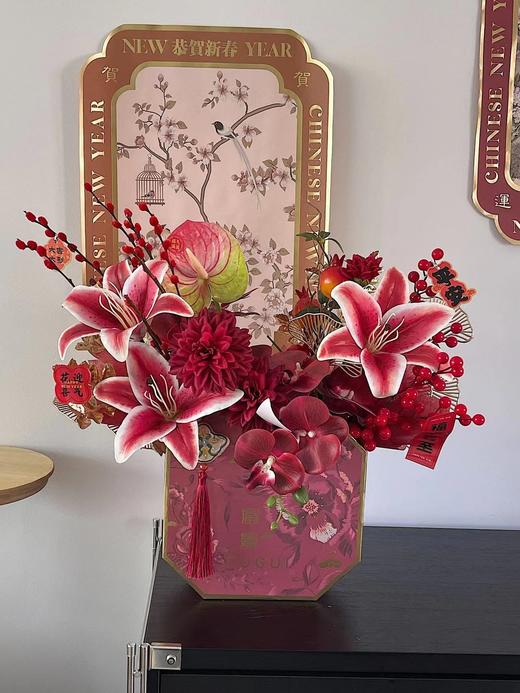 【年宵材料包】新中式年宵花成品材料包搭配（花盒25*9.5*25cm） 商品图2