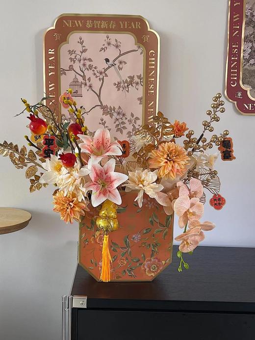 【年宵材料包】新中式年宵花成品材料包搭配（花盒25*9.5*25cm） 商品图4