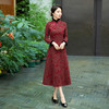 新款旗袍冬款加厚水貂绒长款时尚显瘦复古高档连衣裙SYG-762 商品缩略图1