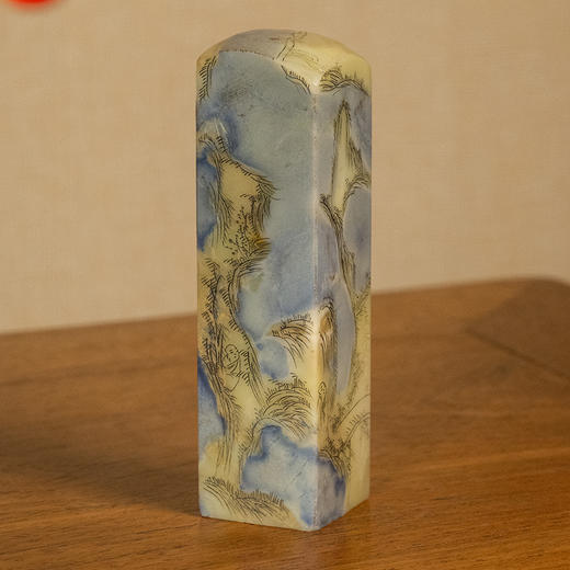 民国 青田石封门青山水人物印章料 商品图4