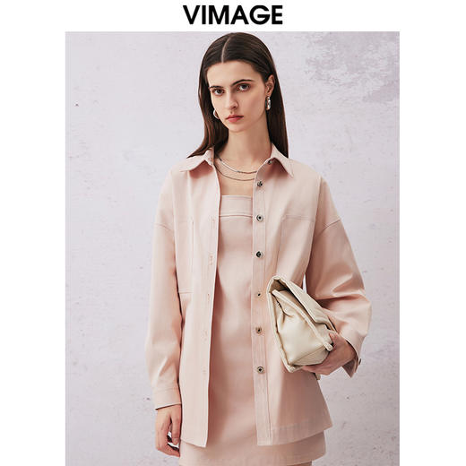 VIMAGE纬漫纪春季新款宽松舒适衬衫外套V2103707 商品图1