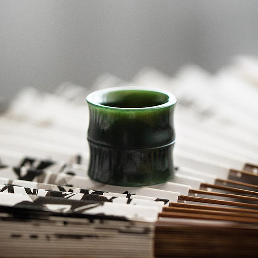 物典大家·茶席雅器三件套 | 珠宝级和田青玉，匠心打造，茶则、盖置、茶宠【G】 商品图4