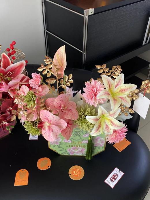 【年宵材料包】新中式年宵花成品材料包搭配（花盒25*9.5*25cm） 商品图7