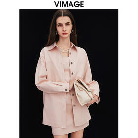 VIMAGE纬漫纪春季新款宽松舒适衬衫外套V2103707