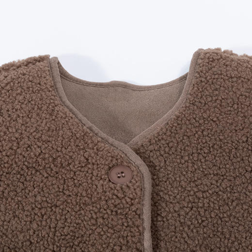 贝贝怡马甲羊羔绒女童男童2024新款可爱卡通外衣春秋保暖坎肩ZB1DS021 商品图5