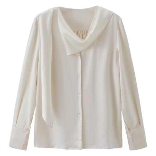 重磅三醋酸 不规则飘带 高级垂感衬衫FJ4834239 商品图10