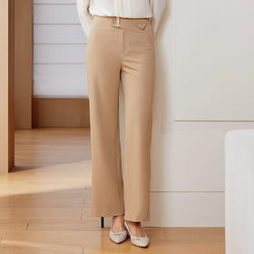 玳莎直筒高腰西装裤女2024年春季新款宽松设计感显瘦通勤休闲长裤  EA36304