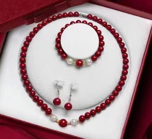 [小滋心选]【活动价低至￥89.9】【朱砂首饰三件套 紫金砂塔链】黛唯梵 项链手链耳环 女神节送妈妈送婆婆新年礼物 商品图2