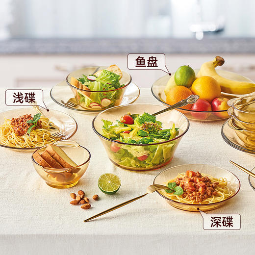 【可进洗碗机消毒柜】康宁餐具美式简约餐具碗碟套装颜值餐具耐热饭碗深碟浅碟餐具套装 商品图5