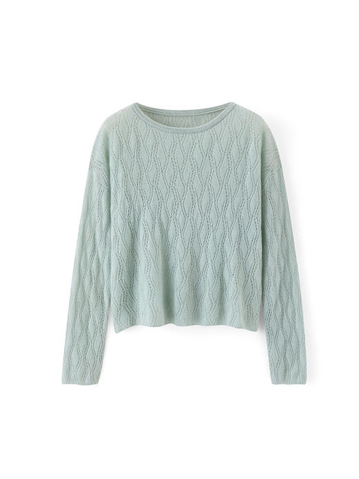 28支苏格兰进口邓肯羊绒 朦胧感镂空针织衫（两色）FJ3618229 商品图10