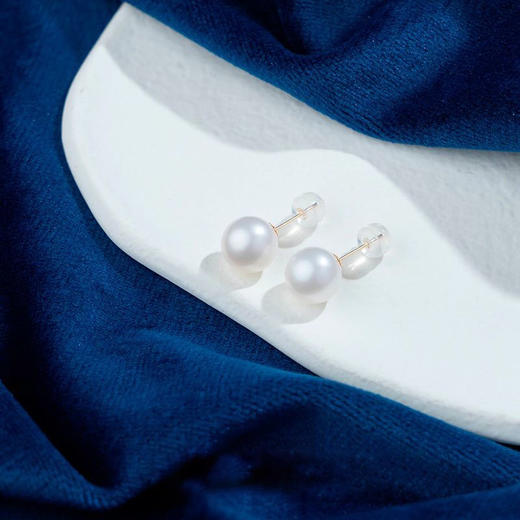 【宏艺珠宝】小灯泡·18K金珍珠耳钉 商品图5