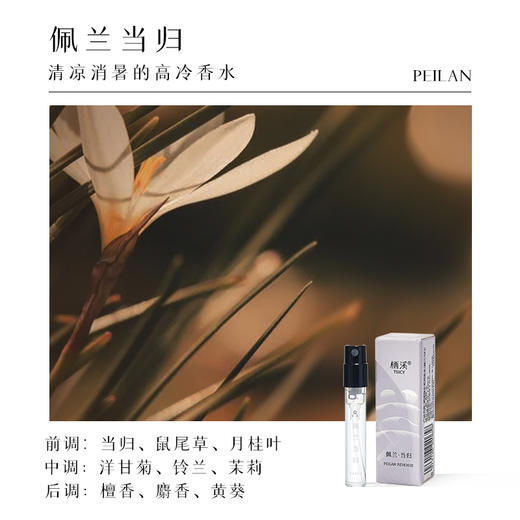 【栖溪试香推荐】茉莉素心 雪浸山茶雾月竹影佩兰当归   桃花檀枫叶午醉羊绒试香1.5ml 商品图5