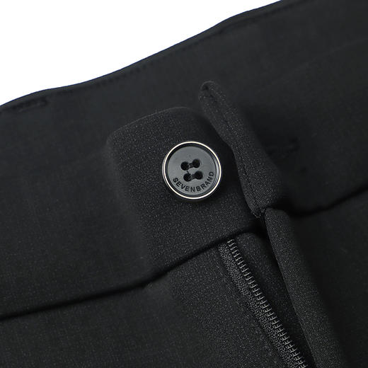 柒牌休闲长裤男2024秋冬厚款商务百搭黑色修身针织保暖直筒男裤子	127H70230 商品图3