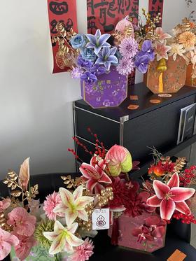 【年宵材料包】新中式年宵花成品材料包搭配（花盒25*9.5*25cm）