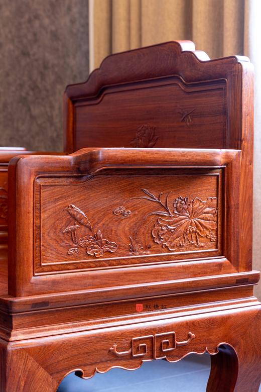 红桥红  家具严选  缅甸花梨（大果紫檀）【三弯腿荷韵沙发八件套】 商品图6