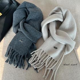 【48小时发货】超糯触感~羊毛混纺针织纯色流苏毛线小围巾冬季女百搭情侣款围脖