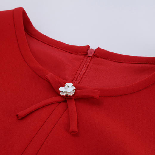 PE852斯尔丽2024春夏时尚减龄收腰手工蝴蝶结显高显瘦小礼服连衣裙 商品图4