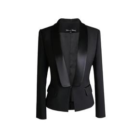 定制—“轻奢风”时尚缎面优雅修身青果领高级百搭西装外套1805020