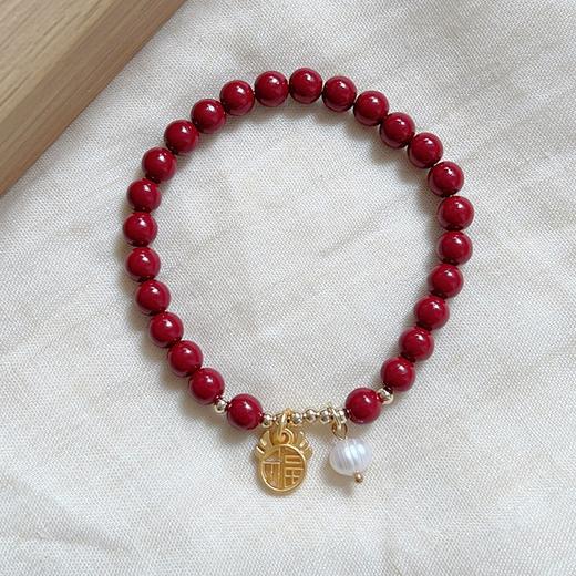 龙年大吉【龙年本命年 朱砂手链女】福牌铜钱 龙串珠手串 红色手链 商品图7
