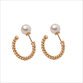 罗马故事 麻边珍珠耳环