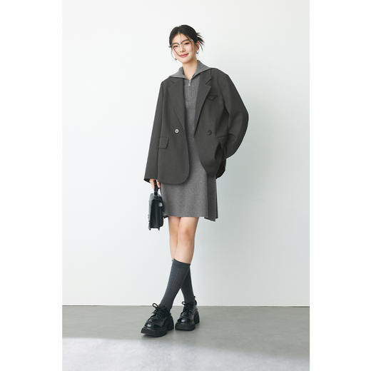 【严选】诗凡黎春时尚大翻领设计短款A摆连衣裙SF1290751 商品图2