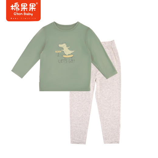 棉果果专柜同款春季新品内衣家居男宝5A抗菌莫代尔套头套装M111302424729 商品图0