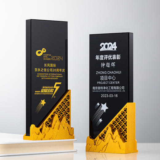 水晶奖杯定制金属奖牌龙年高档评选比赛奖品冠军企业年终颁奖活动 商品图8