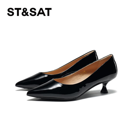 星期六优雅尖头通勤中跟鞋SSC1111085 商品图12