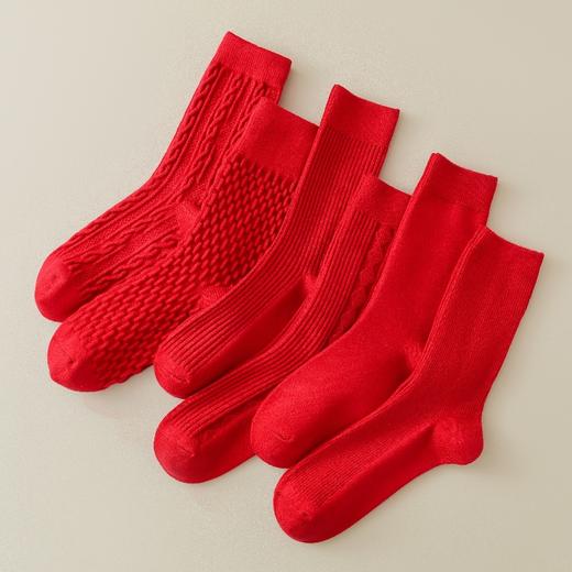 心选丨2025本命年【蛇年红袜子礼盒装】男女均码 红色袜子 中筒袜 新年礼物送人礼盒装 商品图5