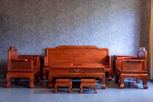 红桥红  家具严选  缅甸花梨（大果紫檀）【三弯腿荷韵沙发八件套】 商品图0