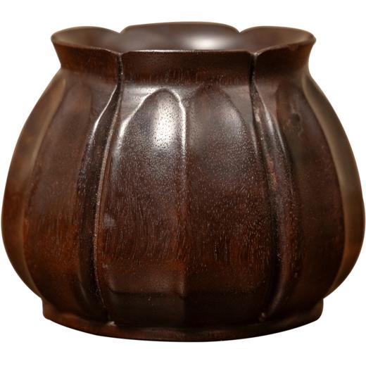 清 紫檀一木整挖瓜棱形水盂 商品图5