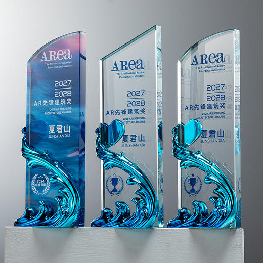 定制水晶奖杯风生水起荣誉奖牌黑色大气团队奖励优秀员工刻字订制 · 弧形雕刻+树脂 商品图10