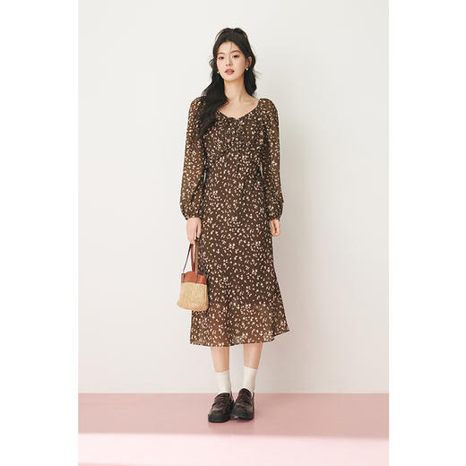 【严选】诗凡黎春荷叶边装饰方领连衣裙SF1390241 商品图2